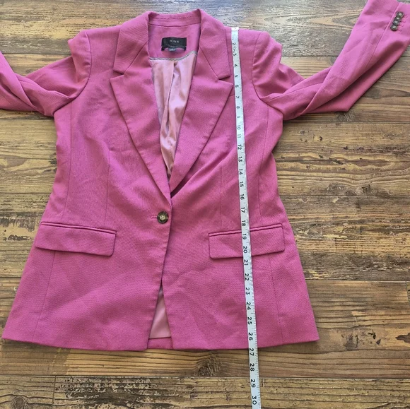 J. Crew Willa Blazer And Pantsuit Wool Blend Pink Size 6 - Picture 10 of 11